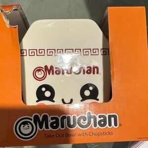 White Take Out Bowl with Chopsticks